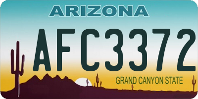 AZ license plate AFC3372
