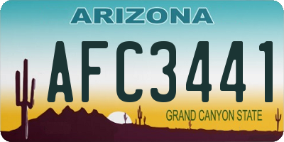 AZ license plate AFC3441