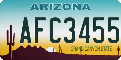 AZ license plate AFC3455