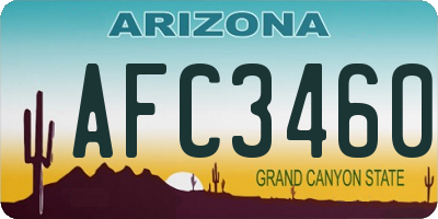 AZ license plate AFC3460