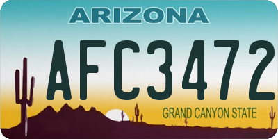 AZ license plate AFC3472