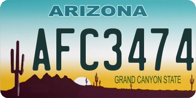 AZ license plate AFC3474