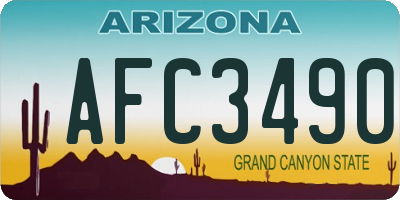 AZ license plate AFC3490