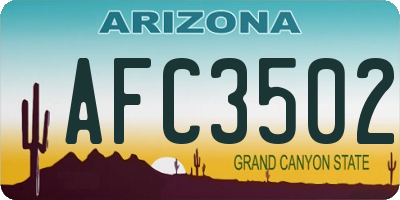 AZ license plate AFC3502