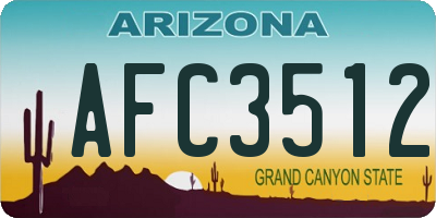 AZ license plate AFC3512