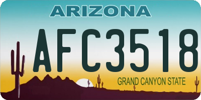 AZ license plate AFC3518