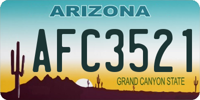 AZ license plate AFC3521
