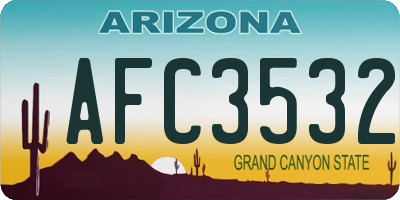 AZ license plate AFC3532