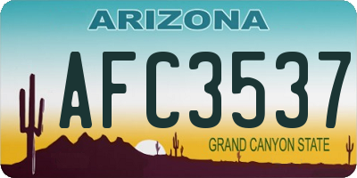 AZ license plate AFC3537