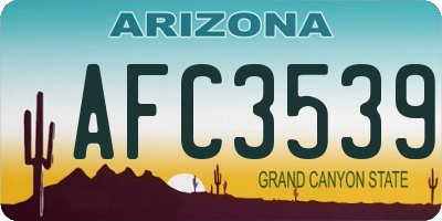 AZ license plate AFC3539