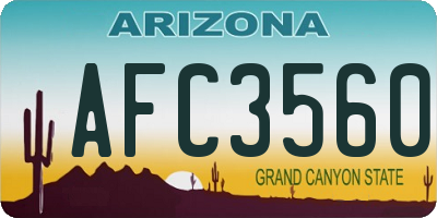 AZ license plate AFC3560