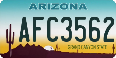 AZ license plate AFC3562