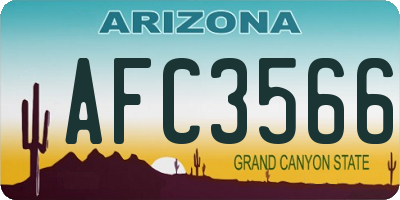 AZ license plate AFC3566