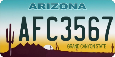 AZ license plate AFC3567