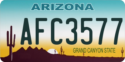 AZ license plate AFC3577