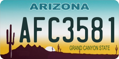 AZ license plate AFC3581