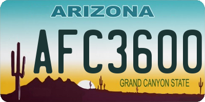 AZ license plate AFC3600