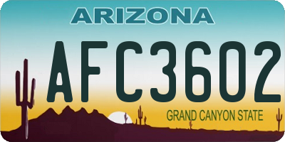 AZ license plate AFC3602
