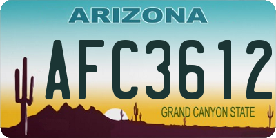 AZ license plate AFC3612