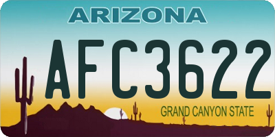 AZ license plate AFC3622