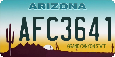 AZ license plate AFC3641