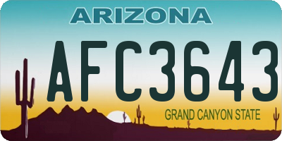 AZ license plate AFC3643