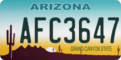AZ license plate AFC3647