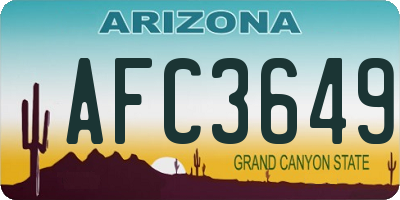 AZ license plate AFC3649