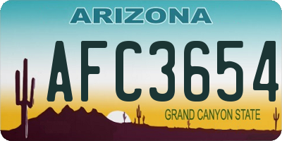 AZ license plate AFC3654