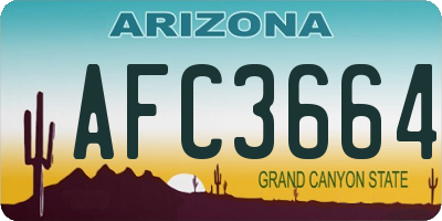 AZ license plate AFC3664