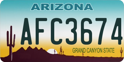 AZ license plate AFC3674