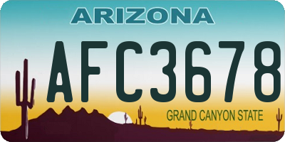 AZ license plate AFC3678