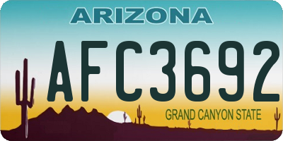 AZ license plate AFC3692