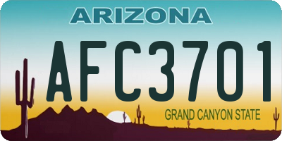 AZ license plate AFC3701