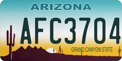 AZ license plate AFC3704