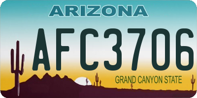 AZ license plate AFC3706