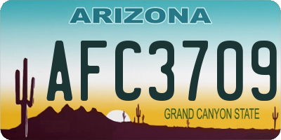 AZ license plate AFC3709