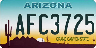AZ license plate AFC3725