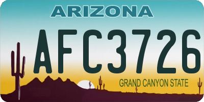 AZ license plate AFC3726