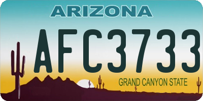AZ license plate AFC3733