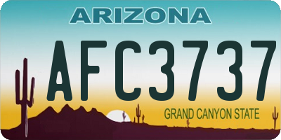 AZ license plate AFC3737