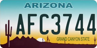 AZ license plate AFC3744