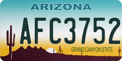 AZ license plate AFC3752