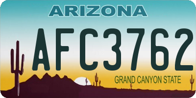 AZ license plate AFC3762