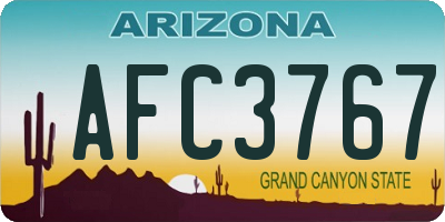 AZ license plate AFC3767
