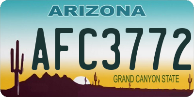 AZ license plate AFC3772