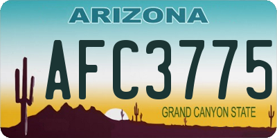 AZ license plate AFC3775