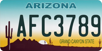 AZ license plate AFC3789