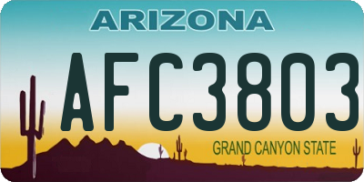 AZ license plate AFC3803