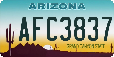 AZ license plate AFC3837